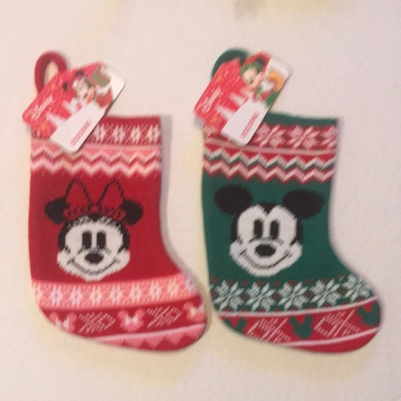 Disney’s Mickey & Minnie Mouse Small Holiday Stockings - Picture 1 of 3